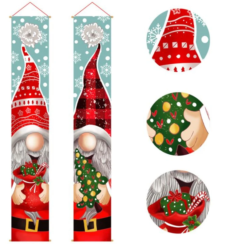 عيد الميلاد الشرفة معلقة الباب راية عيد ميلاد سعيد الديكور للمنزل عيد الميلاد زخرفة هدايا عيد الميلاد 2022 سنة جديدة سعيدة 2023 #6