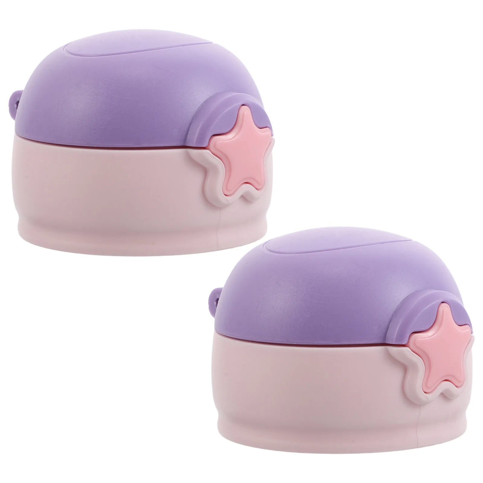 2Pcs Kids Insulated Straw Bottle Cap Leakproof Screw-on Lid for Water Bottles 12-Hour Temperature Control One-Button Opening