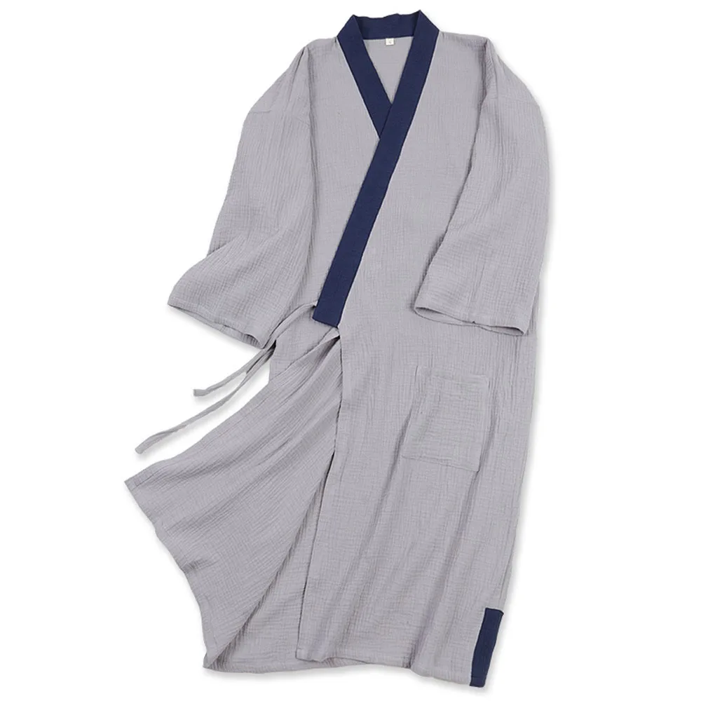 New Cotton Man Robe Kimono Nightgown Sleepwear Yukata Comfortable Bathrobe Home Dress Japanese Traditional Pajamas For Couple