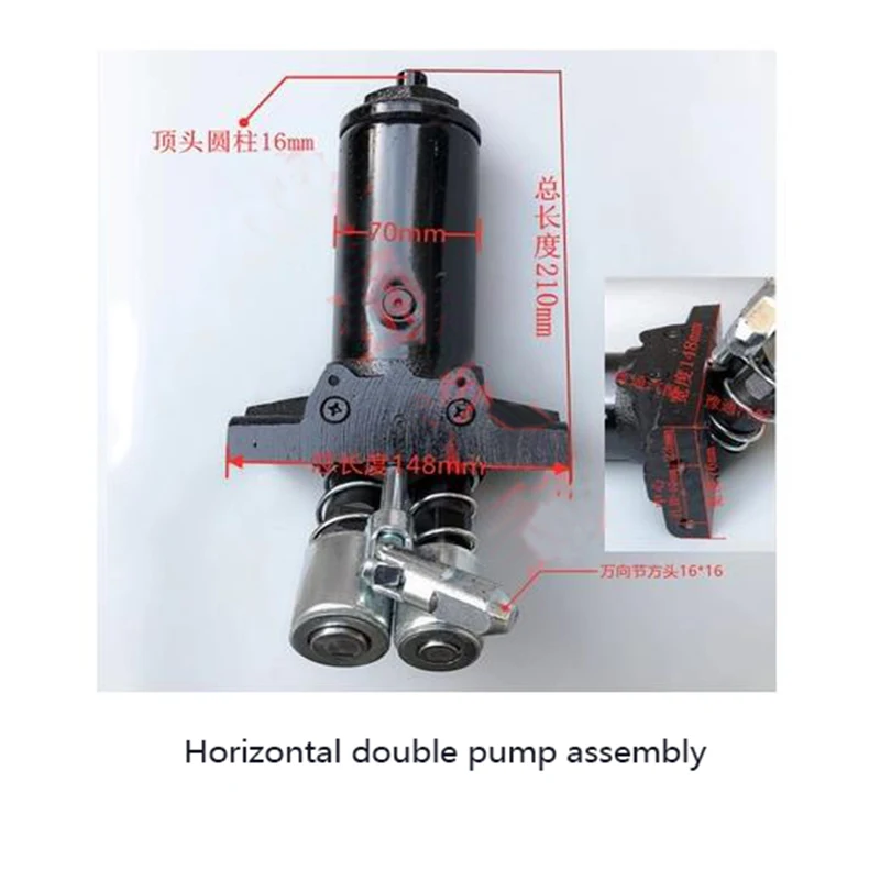 Automotive Hydraulic 3 Tons 4 Tons Horizontal Double Plunger Jack Oil Cylinder Horizontal Top Oil Pump Core Assembly Drag Top Oi