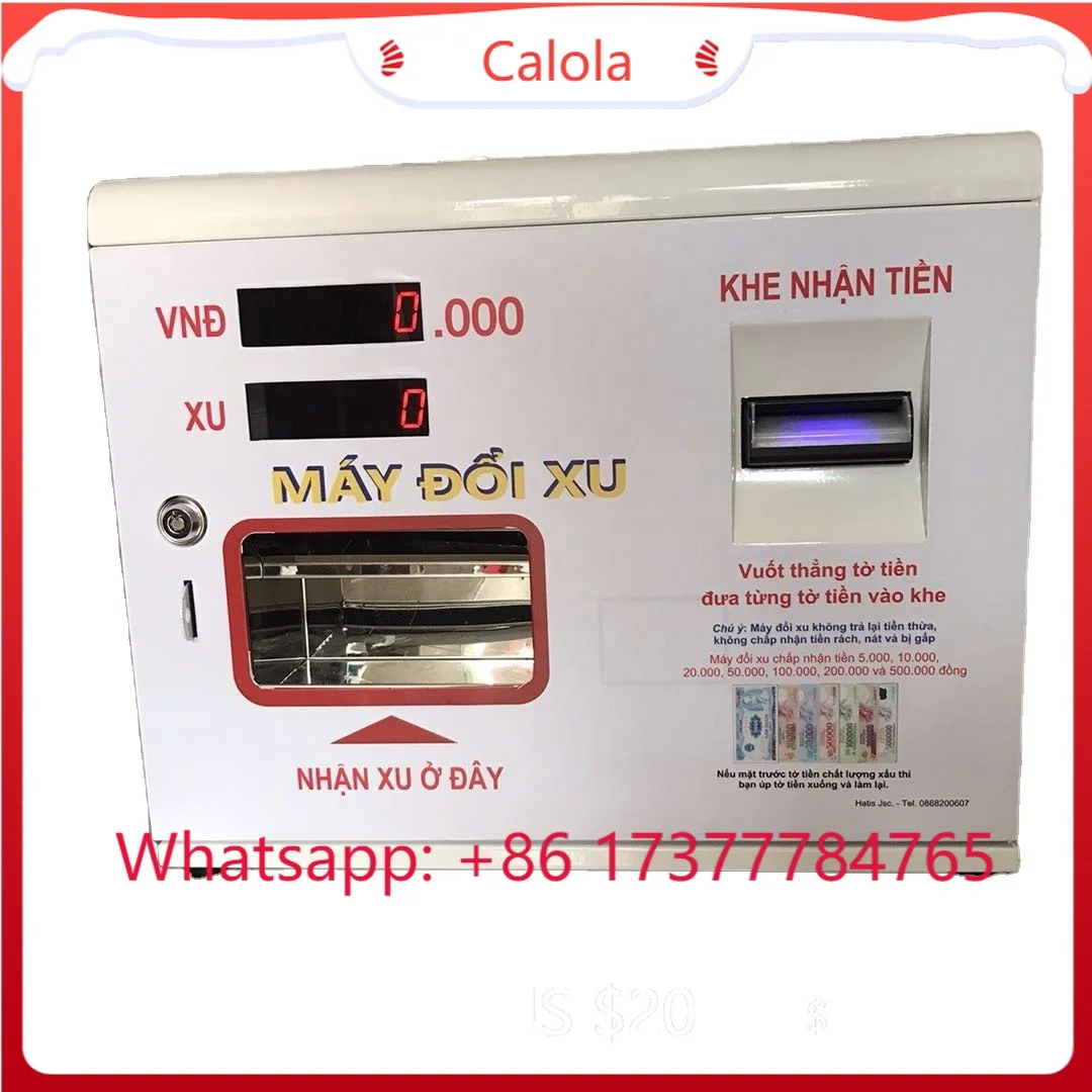 Mini Wall Mounted Coin Token Exchanger, Compact Money Changer Machine for Vending and Laundry