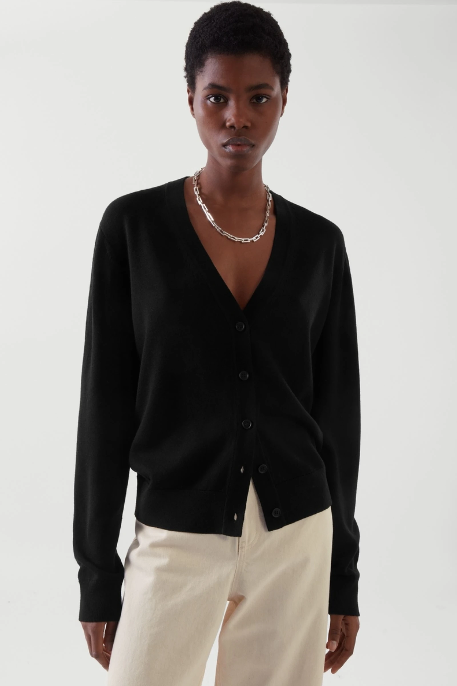 

Ethereal MD 2025 cos winter new style of Ladies' casual fashion Standard wool blend ribbed knitted cardigan