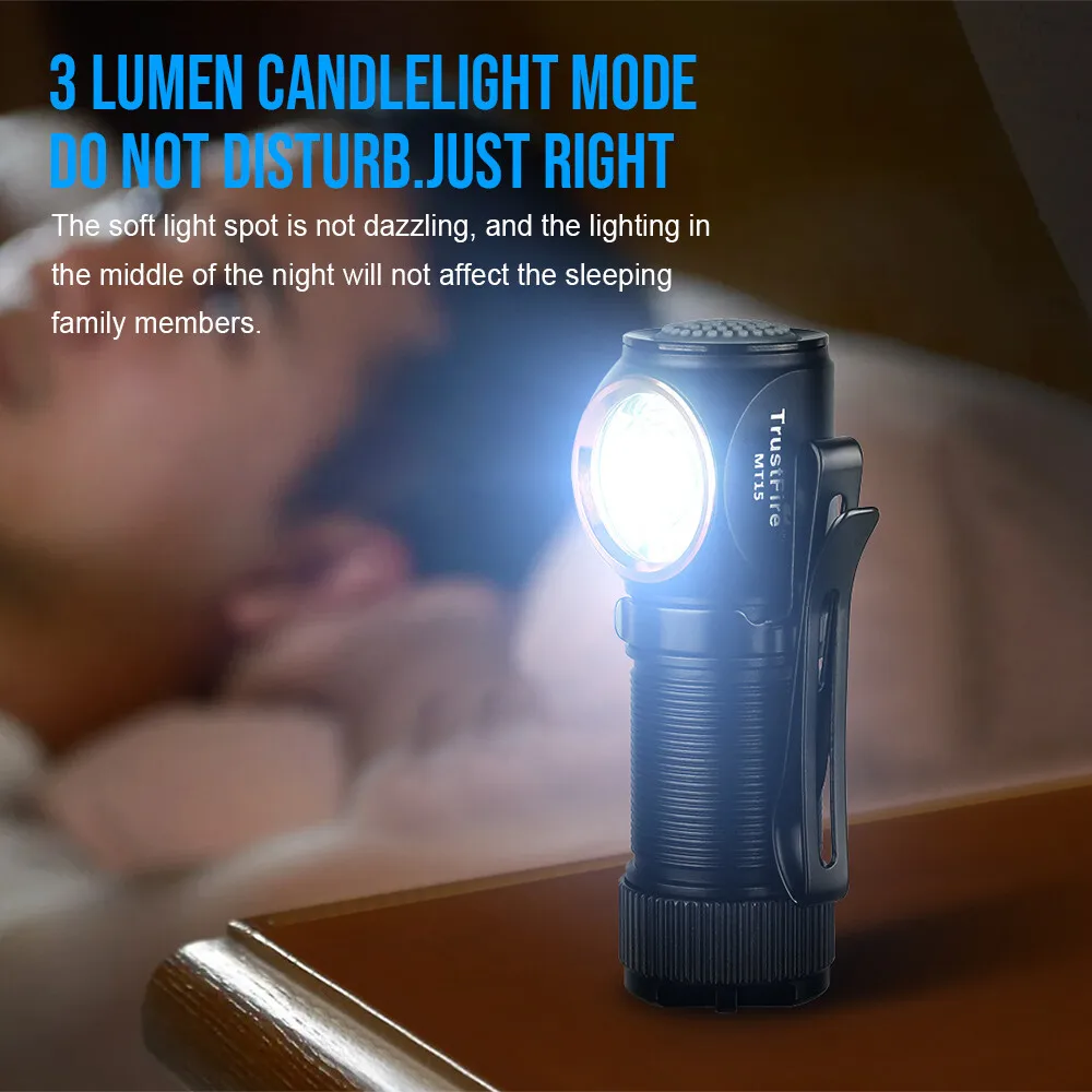 TrustFire MT15 1000Lumen W/ Rechargeable LED Headlamp Headlight Flashlight Rechargeable White Light IPX6 Waterproof Camping Hiking Running Fishing Outdoor