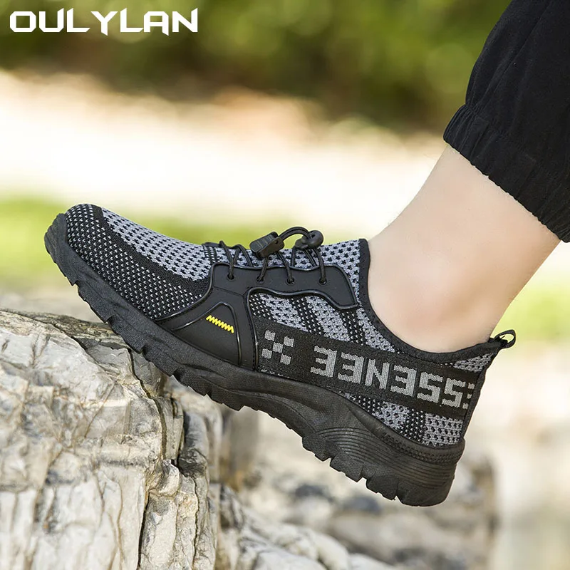 

Oulylan Outdoor Trainers Lace-up Climbing Trekking Sneakers Mountain Walking Hunting Sneakers Men Hiking Shoes Wading