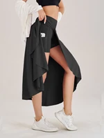 Faldas largas de verano para mujer, Golf, tenis, baile, Fitness, secado rápido, forro femenino sólido, faldas largas de cintura alta, pantalones cortos