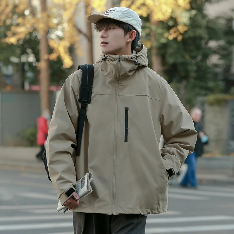 

Новые модные весенние мужские свободные повседневные модные простые базовые повседневные куртки с капюшоном и длинными рукавами мужские уличные пальто-карго одежда топы