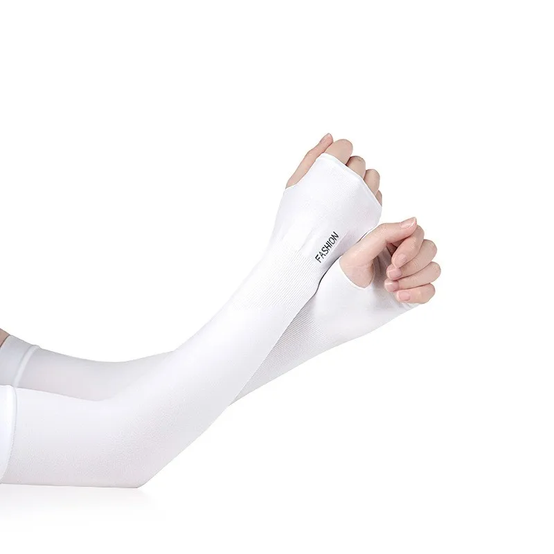 Mangas de brazo con protección UV refrescante, funda de protección solar a la moda de verano con orificio para el pulgar, estilo callejero para deportes al aire libre