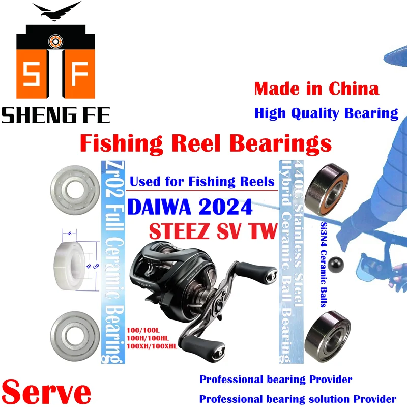 

Ceramic Bearings For 2024 DAIWA STEEZ SV TW 100/100L/100H/100HL/100XH/100XHL Serise Baitcasting Fishing Reels |Ball Bearings