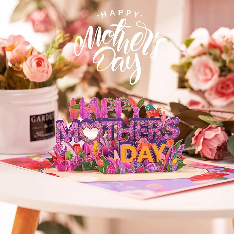 กระดาษ สุขสันต์วันแม่ -Up Card การ์ดวันแม่ 3 มิติสําหรับแม่ ยาย แม่สามกฎหมาย คนรักภรรยา