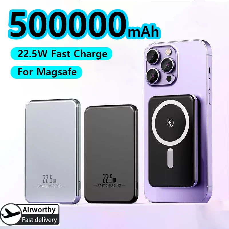 2026 500000mAh المغناطيسي المغناطيس اللاسلكي شحن قوة البنك CCC ماك شحن سريع بطارية مساعدة آيفون سامسونج 2026New #1