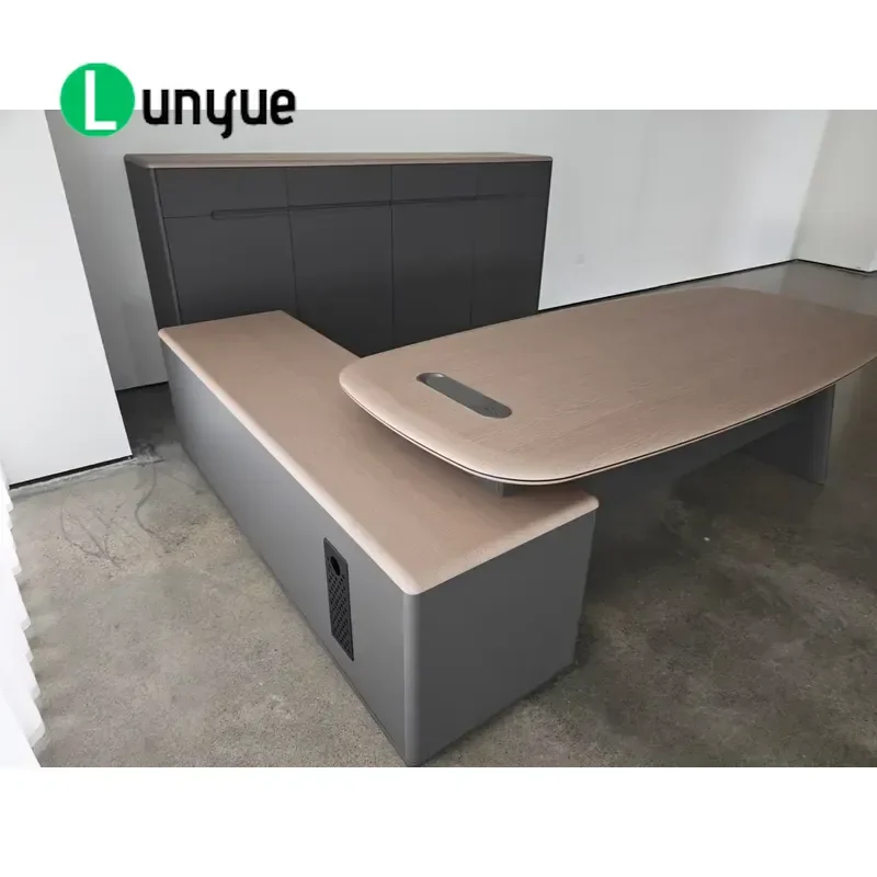 Modern Luxury Eco-Friendly Durable Wooden Executive Desk with Panel Storage Customizable Size and Color for Home Office