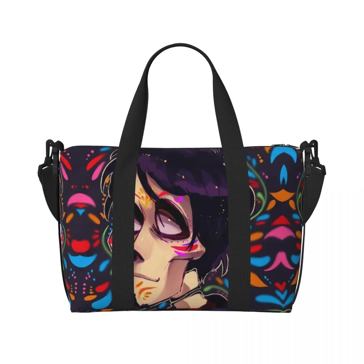 Custom Large Hector Coco Fanart Tote Bag for Women Shoulder Shopper Gym Beach Travel Bag