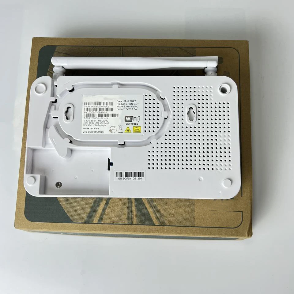 Enrutador de red óptica, dispositivo de 5 piezas, F670L V7.1 4GE + 1POT + 2,4G/5G wifi SC/UPC GPON ONU de doble banda WiFi ONT