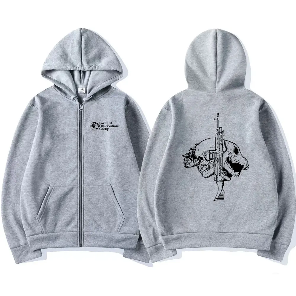 Sudadera con capucha con cremallera para hombre, chaqueta con estampado de calavera horrible, Hip Hop, Rock, Retro