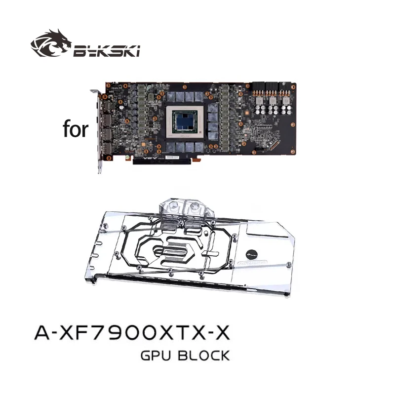 

Водоблок Bykski для видеокарты XFX Radeon RX 7900 XTX Merc 310 OC / Полное покрытие / Медный кулер RGB-радиатор A-XF7900XTX-X