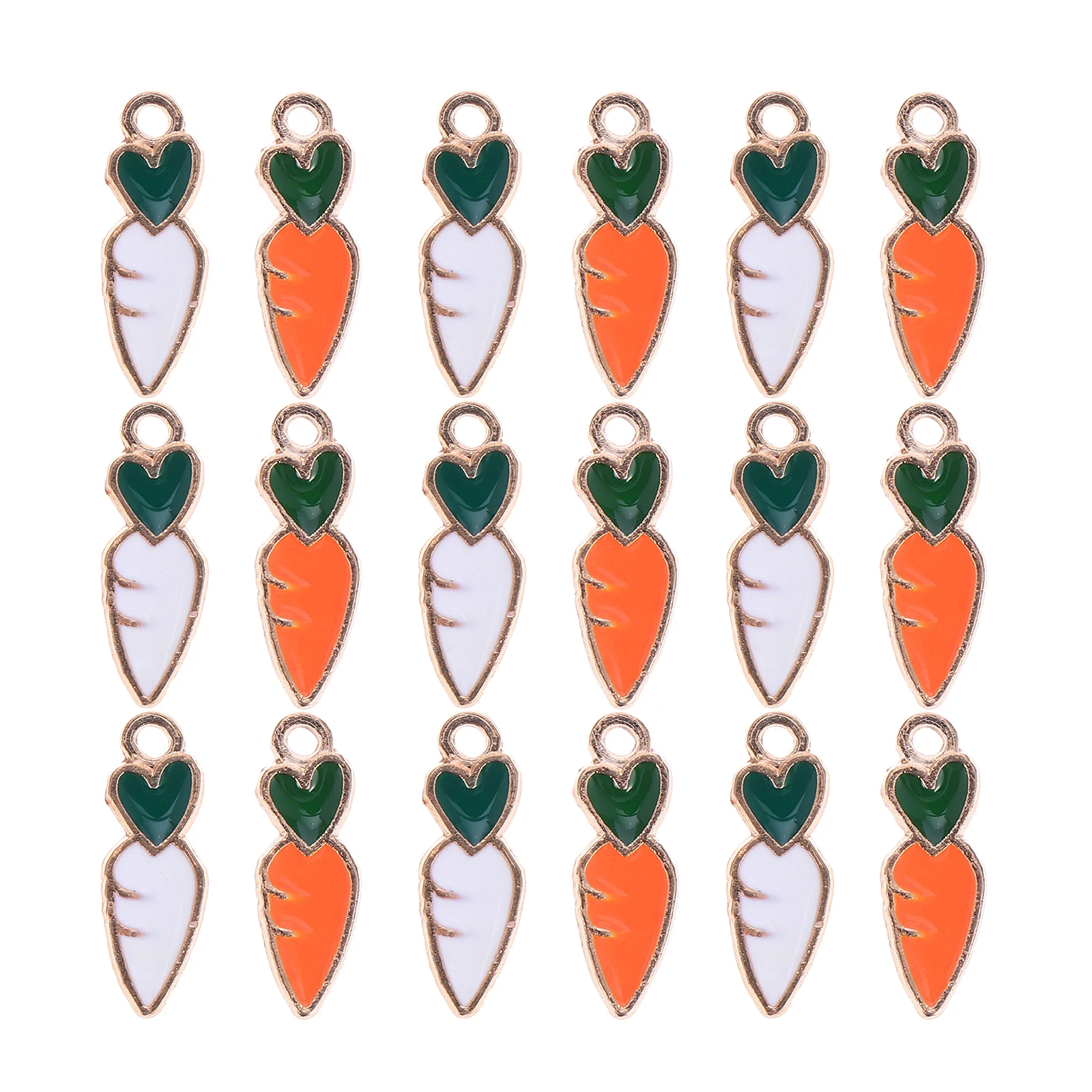 

40pcs Carrot Shape Pendant Red White Color DIY Materials Creative Adornment Easter Party Necklace Bracelet Jewelry Making