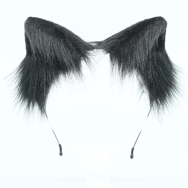 Cat ears cosplay cute plush animal headwear fox ear party halloween headband simulation animal ear wolf ear