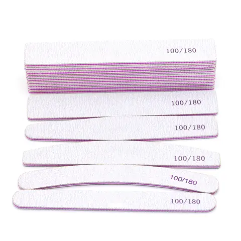 5 PCS/LOT Professional Material Nails File 100 180 Gray Sandpaper Nail Stylist Supplies Pedicure Manicure Accessories And Tools