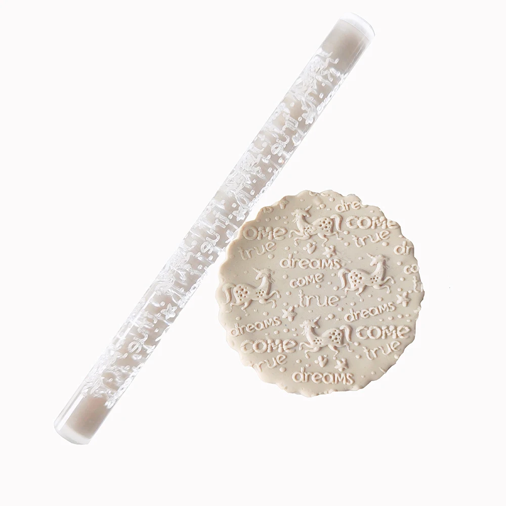 Magical Unicorn Textured Rolling Pin Create Enchanting Cookie & Dough Art; Spark Kids' Baking Joy Ideal for  Parties