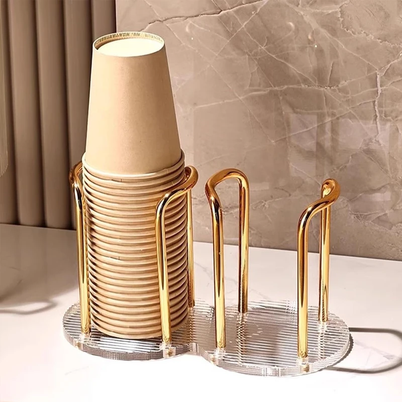 Desktop-Pappbecherhalter, Spender für Kaffeebecher, Aufbewahrungsregal, Organizer für Zuhause, Café, Büro, Hotel, Thekenständer