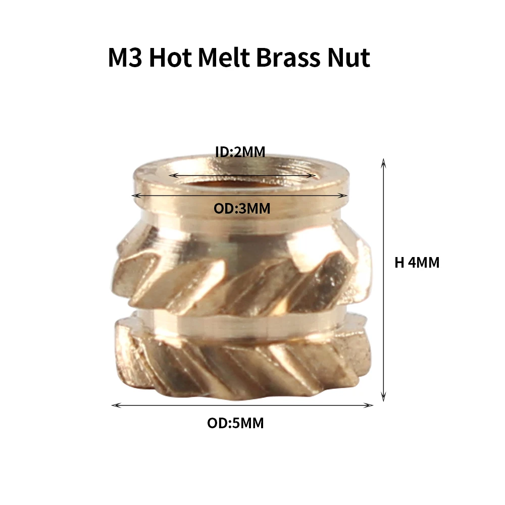 Heat Insert Nut Iron Tips Heat Set Insert Tip Soldering Iron Tip M2-M6 Brass Thread Embedded Kit for Plastic 3D Printer Parts