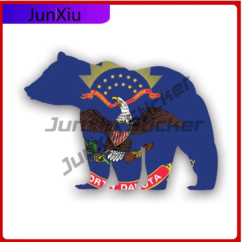 

North Dakota Bear Scratch Resistant Fade Resistant Sport For Helmet Motorcycle Bumper Easy Apply Easy To Remove Decal Racing