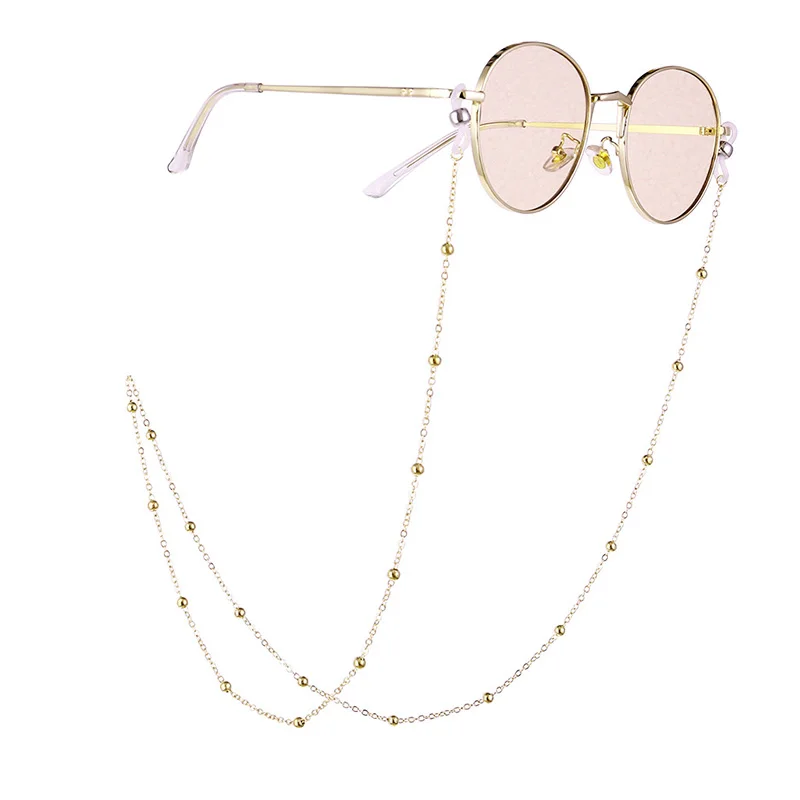 New Women Gold Eyeglass Chains Sunglasses Reading Beaded Eyewears Cord Neck Rope