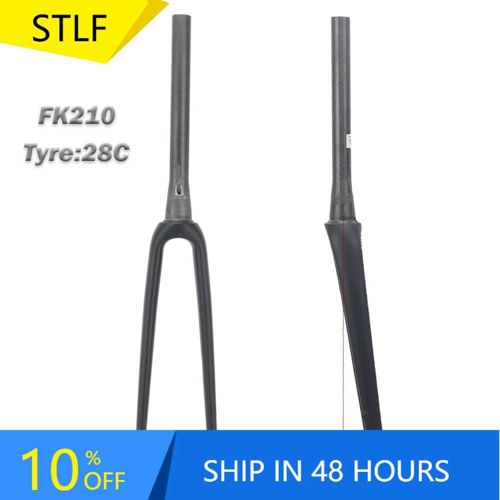 STLF Winowsports 2024 New Super Light 47mm Rake Bicycle Front Carbon Fork Taper 39.8mm Carbon Road Disc Fork 100*12MM Axle Inclu