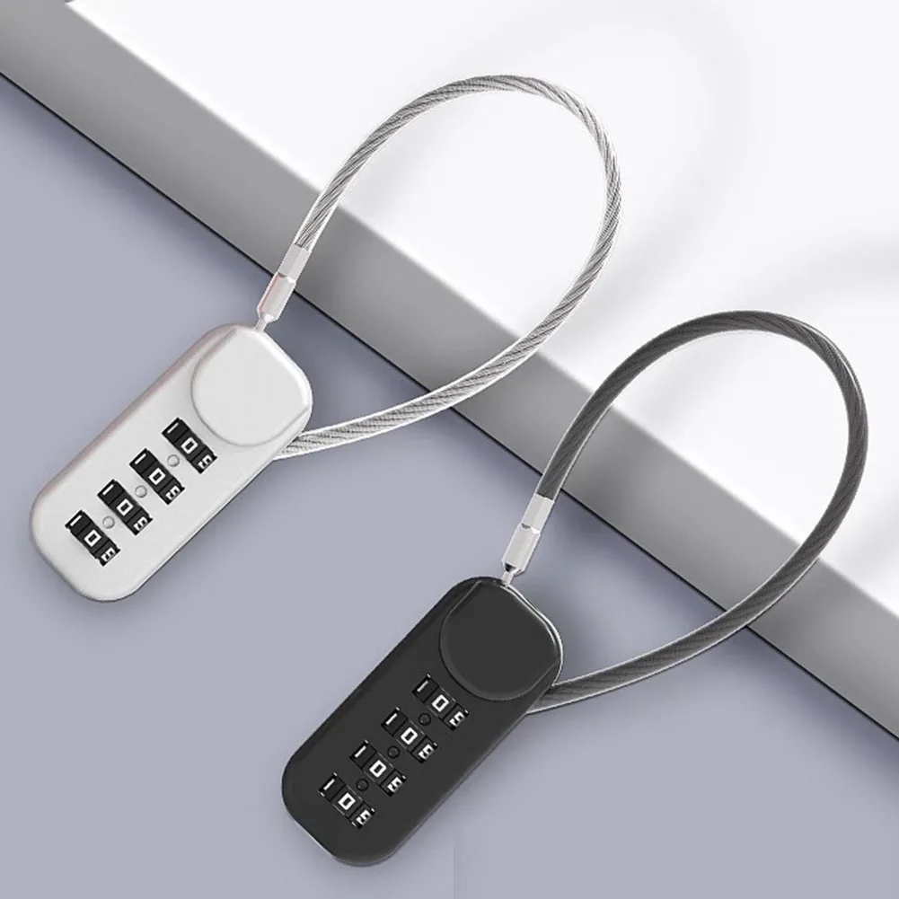 4 Digit Combination Padlock Anti-Theft Password Padlock Cabinet Steel Cable Password Lock Outdoor Travel Luggage Security Lock