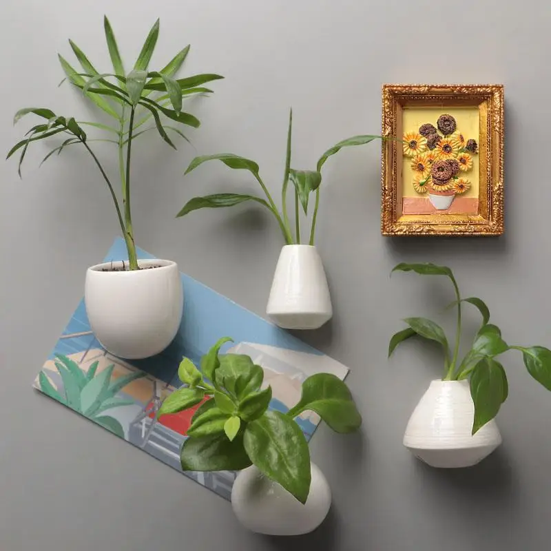 3D Ceramic Vase Fridge Magnet, Creative Decor Sticker