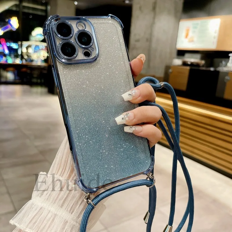Glitzernde, stoßfeste, transparente Crossbody-Hülle mit Trageschlaufe für Samsung Galaxy A55 A35 A36 A15 A54 A57 A37 A17 A56 A16 – Detail 12