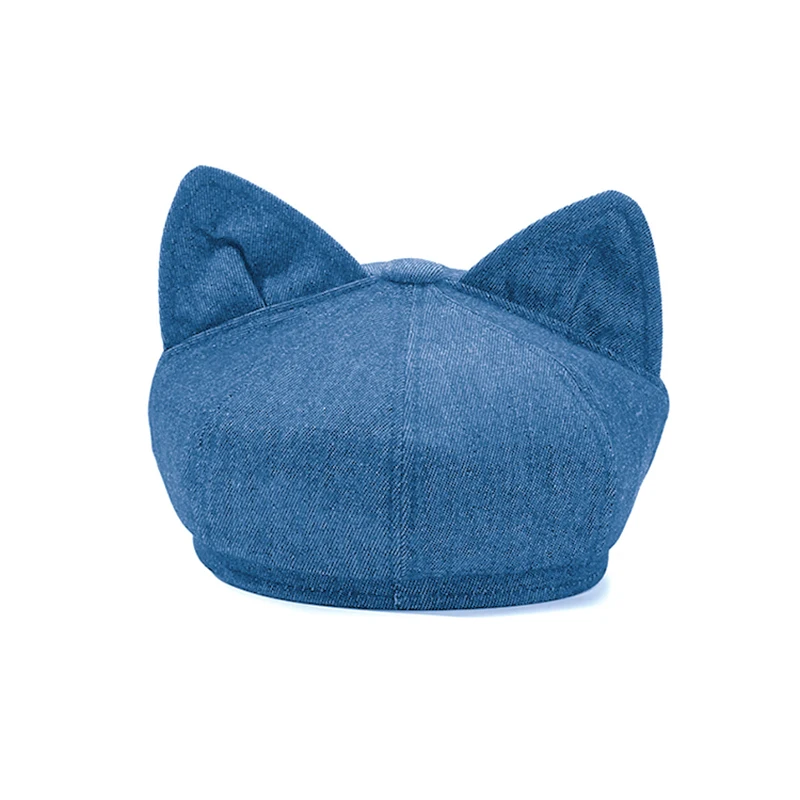 Crazy Mita Cosplay Game MiSide Cute Cat Ear Sweet Octagonal Hat Role-playing Blue Beret Women Halloween Creepy Party Cosplay Hat