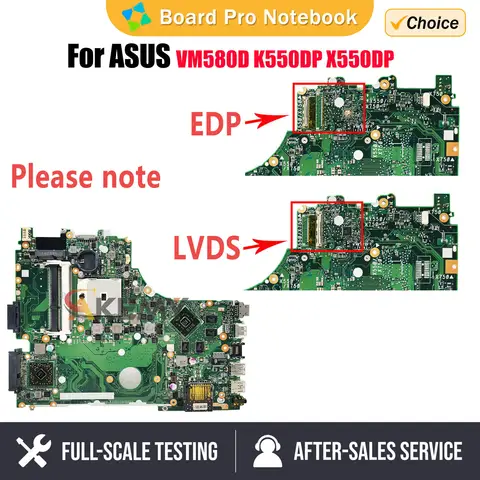 X550DP/X570DP Scheda Madre Per ASUS X550D X750D X550DP X750DP A550D F550D K550D Scheda Madre Del Computer Portatile LVDS/EDP