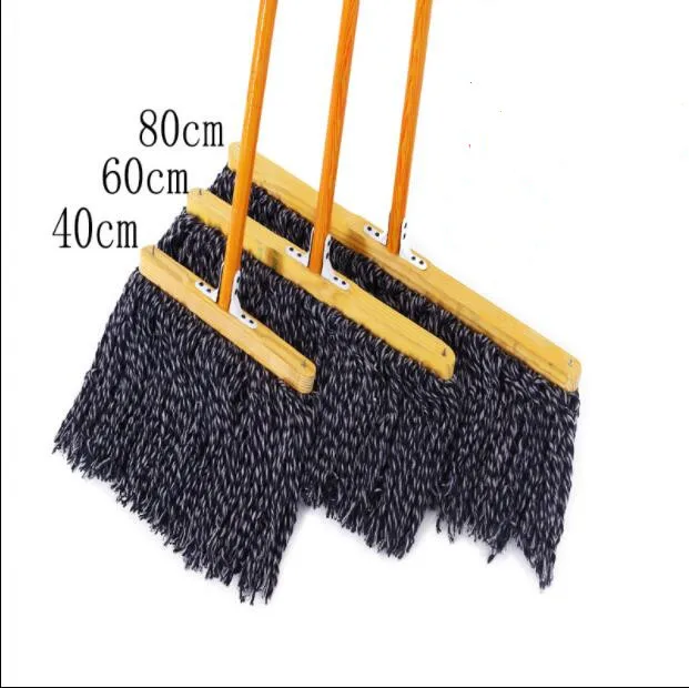 Large Flat Mop Wooden Pole Cotton Thread Old-fashioned Household Mop Factory Cotton Yarn tile Mop Water Mop Ordinary Mop