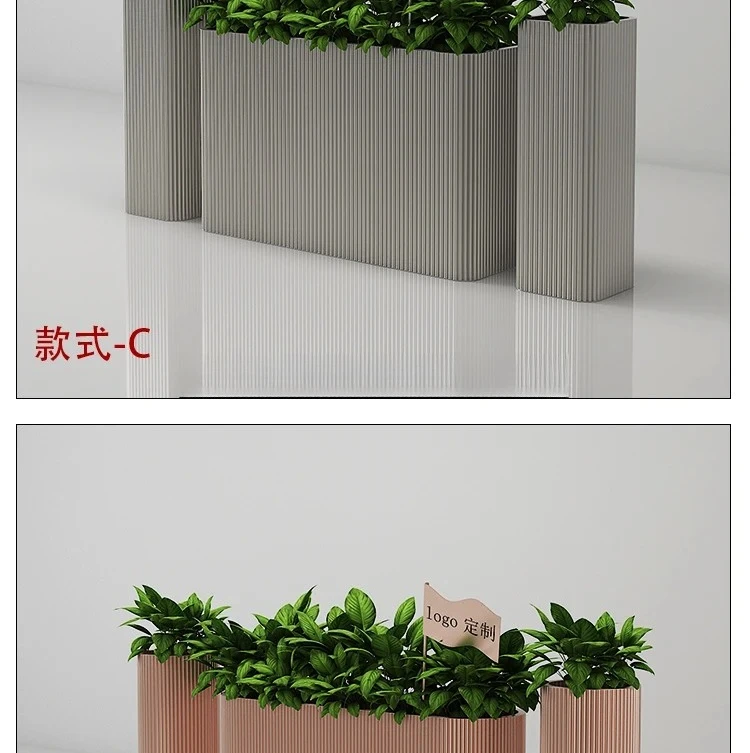 Iron Art Flower Box Outdoor Partition Fence Long Strip Flower Bed Fence Milk Tea Shop Outdoor Combination
