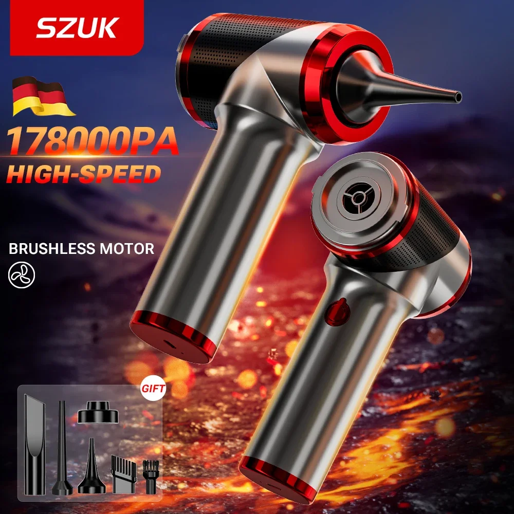 

SZUK 178000PA Car Vacuum Cleaner Strong Suction Cordless Wireless Cleaner Portable Mini HandHeld Vacuum Cleaner Cleaning Machine