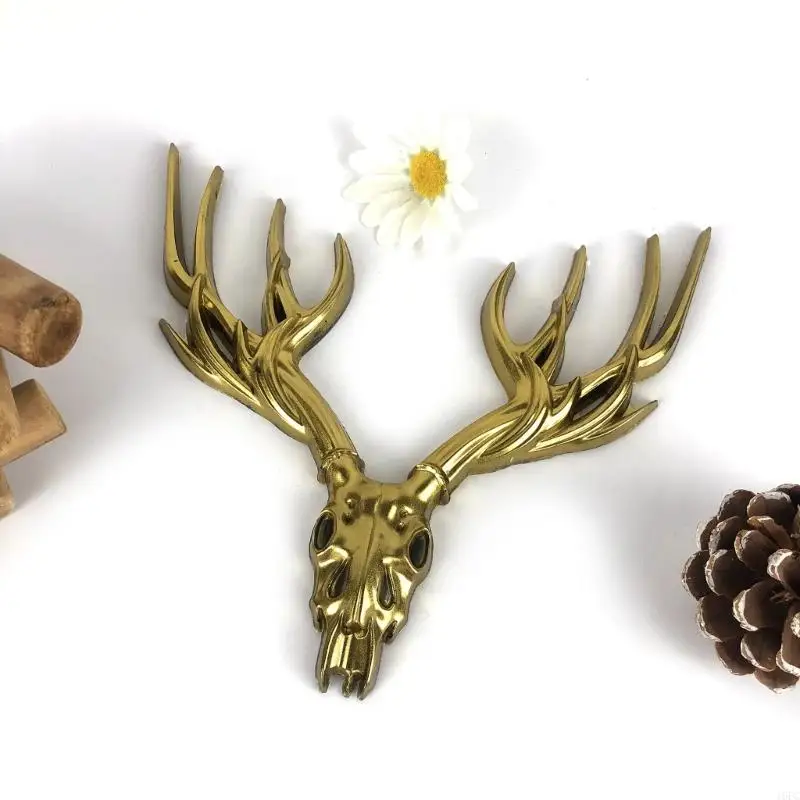 16FC Deer Wall Hanging Resin Silicone Mold Antler Epoxy Casting Mold for Wall Decoration DIY Christmas Elk Plaster Mould