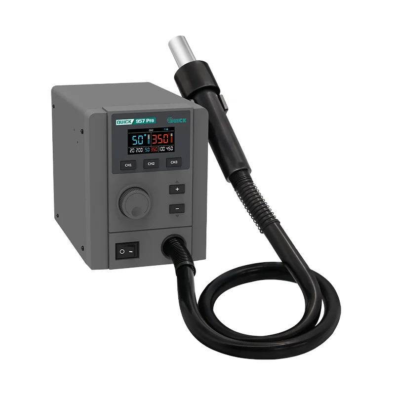 Новая паяльная станция Quick 957Pro с бесщеточным вентилятором мощностью 580 Вт до 500 для ремонта и распайки печатных плат