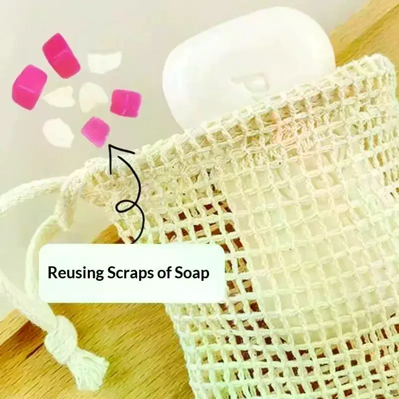 1/3/5Pcs Soft Reusable Facial Cleansing Foam Nets Mesh Soap Bag Natural Cotton Soap Saver Bag For Travel & Home Use Skincare