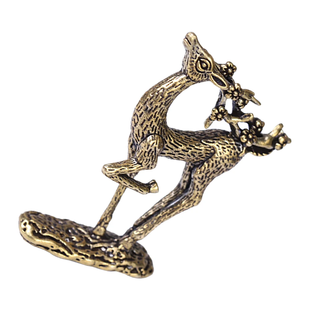 

Brass Ornament Desktop Copper Elk Adornment Fine Craftsmanship Stable Flat Bottom Small Desktop Statue Creative Deer