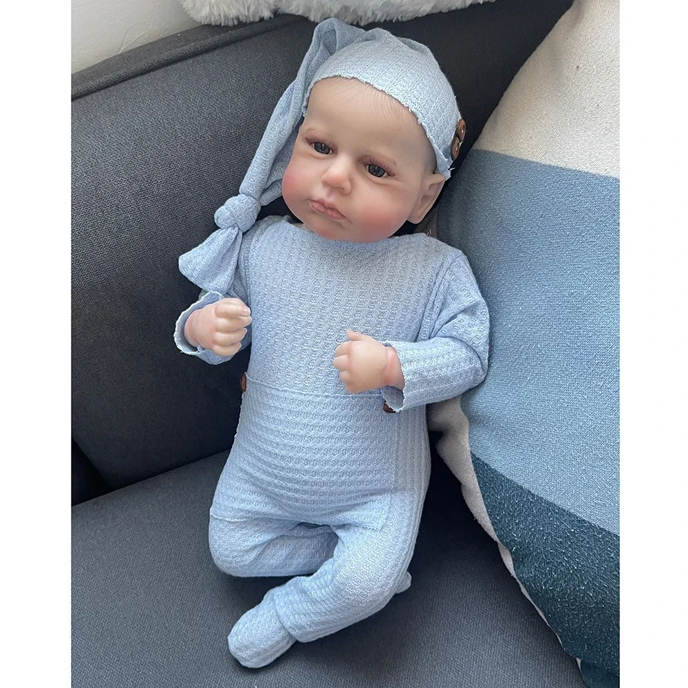 دمية لولو ريبورن مقاس 19 بوصة عيون مفتوحة/مغلقة، جلد ناعم الملمس ثلاثي الأبعاد، شعر مرسومة يدويًا، دمية مرسومة بالحياة