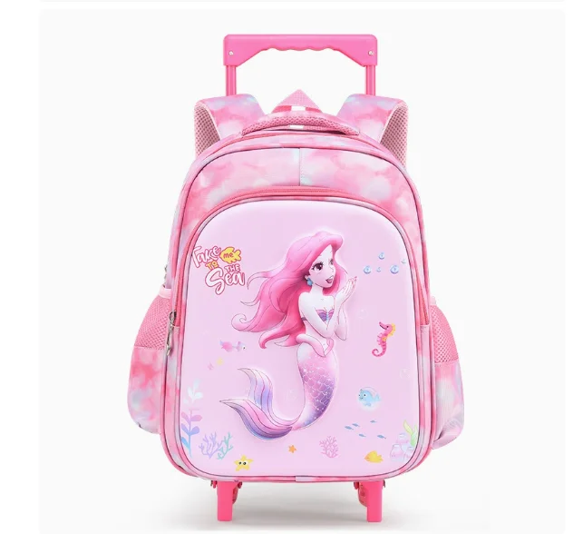 

Kids Rolling Luggage Bag Girls Carry‑On Suitcase with Wheels Toddle Rolling Luggage Bag kindergarten Lightweight Travel Trolley