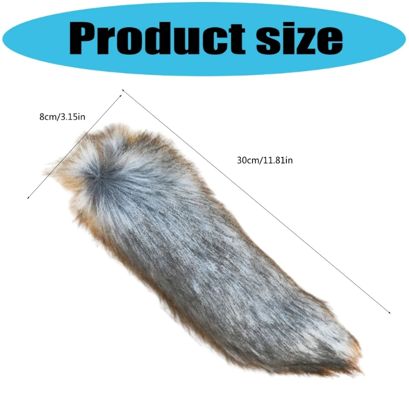 Men Women Faux Furs Foxes Wolf Ears Headband Tail Halloween Christmas Cosplay Accessories Furry Animal Ears Hair Hoop for Party