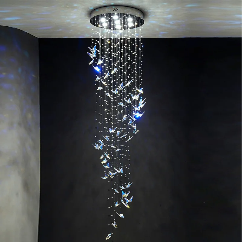 Imagem -05 - Spiral Design Crystal Chandelier Iluminação Escadaria Flower Hanglamp Decoração da Sala Lobby do Hotel Moderno