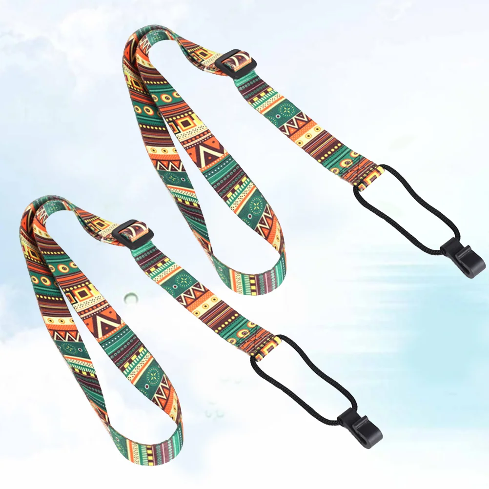 

2pcs Colorful Ukulele Strap Thermal Transfer Ribbon Durable Little Guitar Belt Instrument Guitar Part Accessories