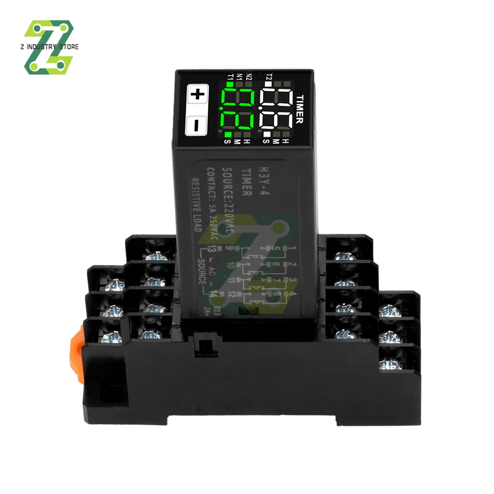 DC12V/24V AC220V Time Relay Power On Delay Device Electronic Digital Display Cyclic Delay Relay 14 Pin For Automation Equipment