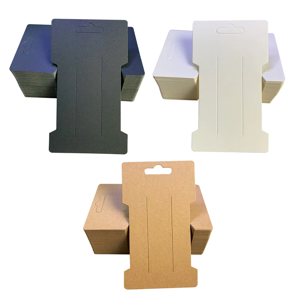 

300pcs Kraft Paper Cards With Pre-Cut Holes For Hair Tie Holder Display Organizer Clip Bracelet Packaging Headband Display Card