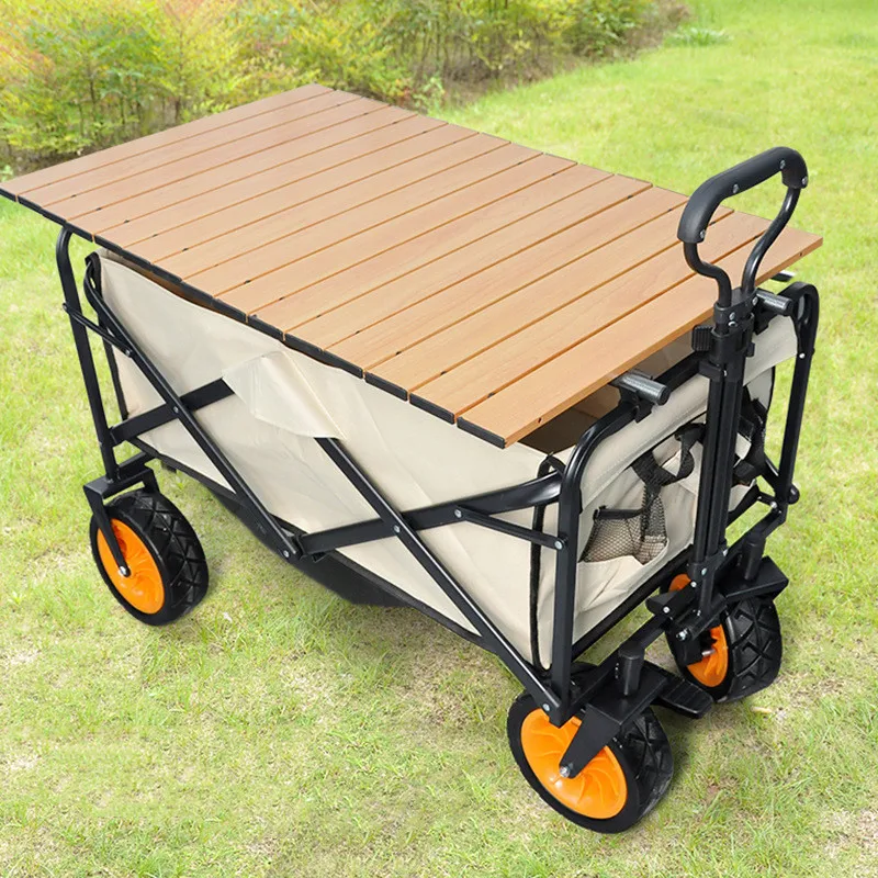 Foldable Trolley Tabletop Transport Trolley Table Board Shopping Garden Outdoor Beach Camp Trailer Cover Aluminum Alloy Table