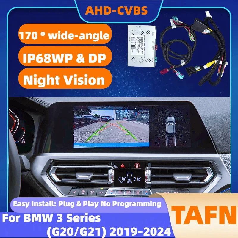 Rückfahrkamera AHD-Decoder für BMW 3er (G20/G21) 2019–2024 MGU ID7 10.2/12.3 Bildschirm Original Reverse Cam