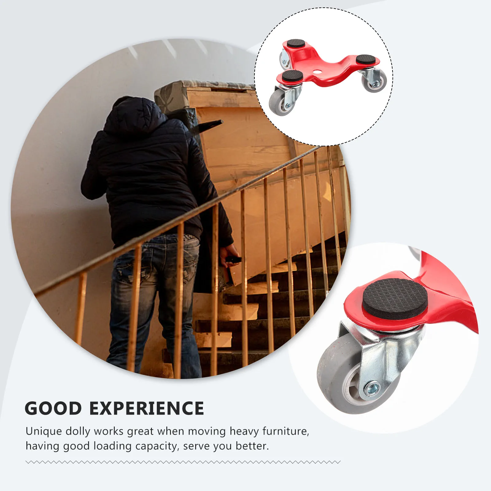 

1pcs 3-Wheel Heavy Duty Moving Tool Metal Mover Furniture -Dolly Wheels For Boxes Heavy Furniture -Dolly